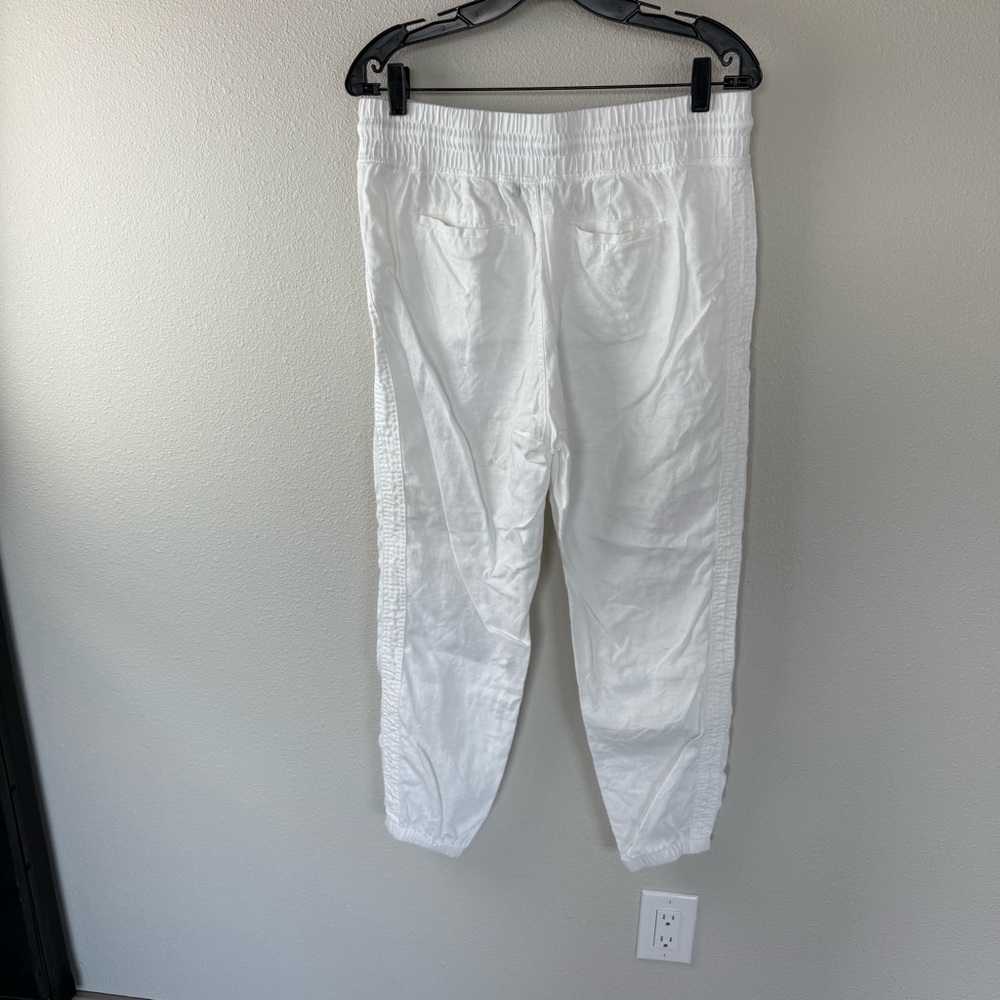 NWOT ATHLETA Cabo Linen Jogger Pants Calla Lily White Casual Active Women’s 10 - Picture 6 of 11